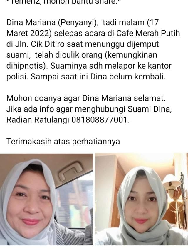artis_lawas_dina_mariana_dikabarkan_hilang