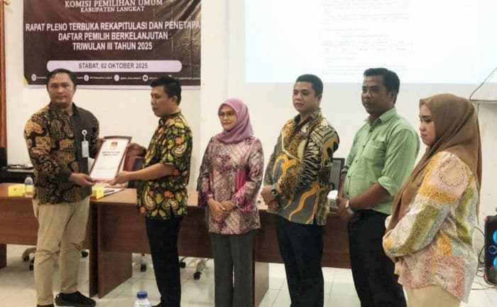kpu_langkat_tetapkan_804605_pemilih_triwulan_iii_2025_data_selalu_dimutakhirkan
