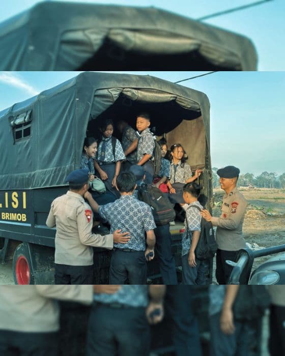 gunakan_truk_polri_brimob_polda_sumut_antarjemput_anak_sekolah_di_lokasi_terdampak_bencana