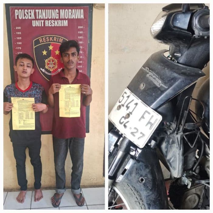 dua_pelaku_curanmor_di_tanjung_morawa_ditangkap_polisi_motor_honda_supra_x_diamankan