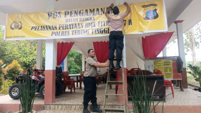 pengamanan_arus_mudik_lebaran_polsek_sipispis_dirikan_pos_pam_di_bartong_