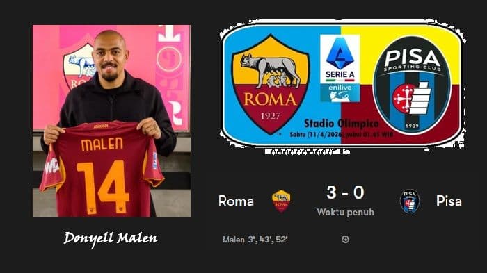 roma_hajar_pisa_30_di_olimpico_malen_cetak_hattrick_spektakuler