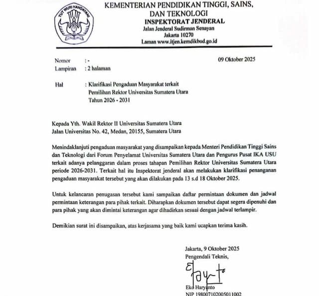 kemendikti_saintek_jadwalkan_klarifikasi_dugaan_pelanggaran_pemilihan_rektor_usu_periode_20262031
