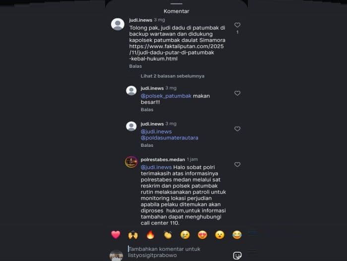 kapolsek_patumbak_bantah_tudingan_dukung_judi_dadu_lokasi_digerebek_polisi