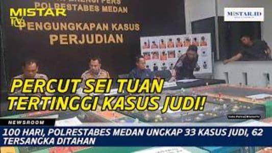 newsroom_100_hari_polrestabes_medan_ungkap_33_kasus_judi_62_tersangka_ditahan