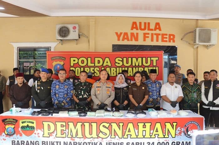 34_kg_sabu_dan_20_ribu_pil_ekstasi_dimusnahkan_polres_labuhanbatu_