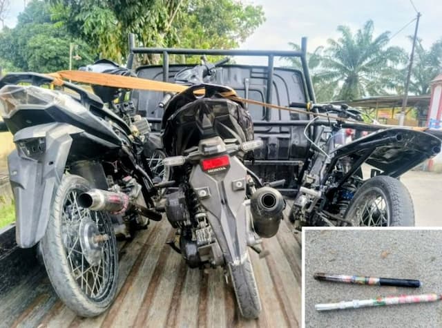 patroli_subuh_polsek_indrapura_tiga_unit_motor_dan_dua_petasan_rakitan_diamankan
