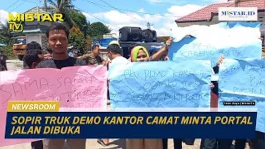 newsroom_sopir_truk_demo_kantor_camat_minta_portal_jalan_dibuka