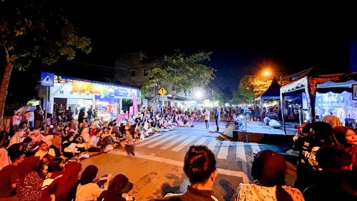 car_free_night_deli_serdang_kembali_digelar_pedagang_kuliner_keluhkan_pembeli_sepi