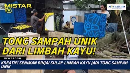 newsroom_kreatif_seniman_binjai_sulap_limbah_kayu_jadi_tong_sampah_unik
