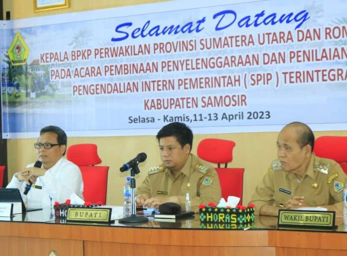 bpkp_sumut_gelar_pembinaan_penyelenggaraan_dan_penilaian_spip_terintegrasi_di_samosir