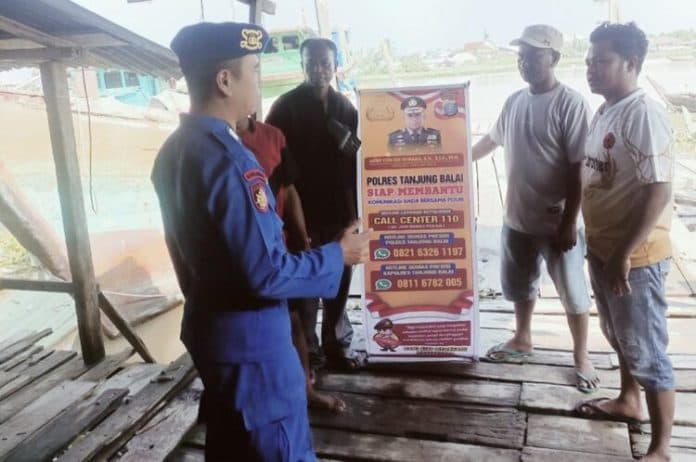 himbau_jaga_kamtibmas_sat_polairud_tanjung_balai_sebarkan_nomor_call_center
