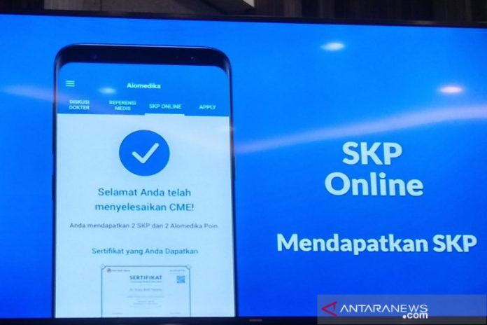 Tampilan layar SKP online melalui platform Alomedika (ANTARA/Lia Wanadriani Santosa)