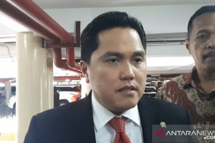 Menteri BUMN Erick Thohir di Jakarta, Jumat (25/10/2019). ANTARA/Aji Cakti