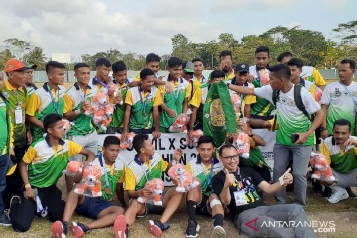 Sepak bola Sumut memastikan lolos ke PON 2020 Papua setelah di babak play off Porwil Sumatera mebgalahkan Sumbar dengan skor 3-1 (Antara Sumut/HO)