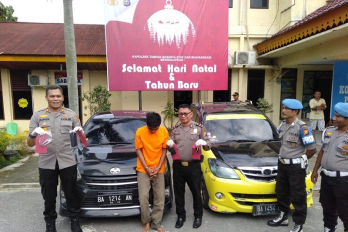 SA alias Ardi, pelaku perampokan sopir GoCar di Pekanbaru (f:ist/mistar)