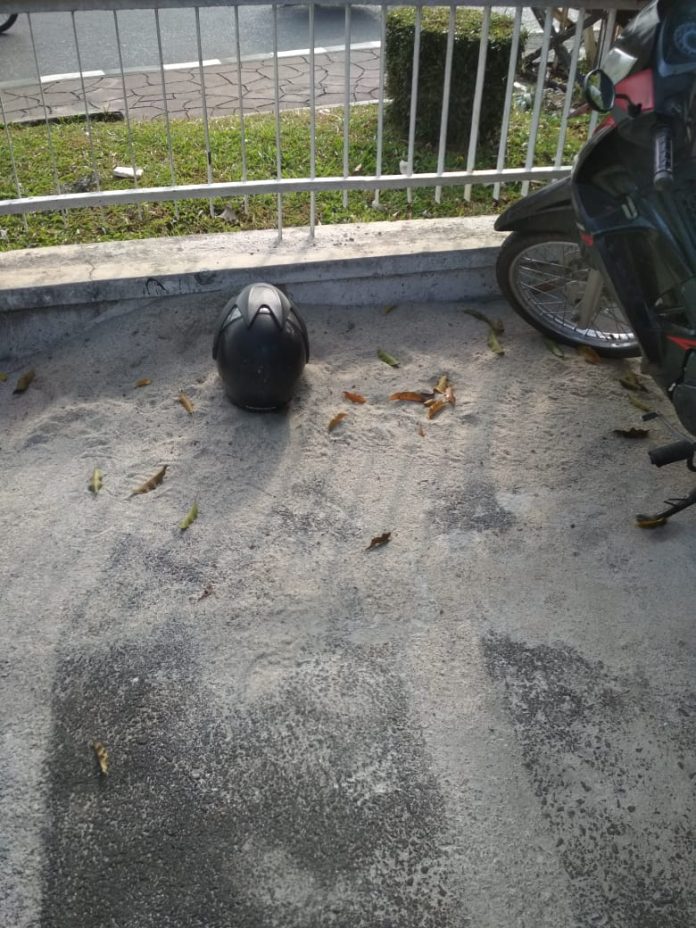 Lokasi terjadinya pencurian sepeda motor di PN Pematangsiantar.(f:mistar/yetty)