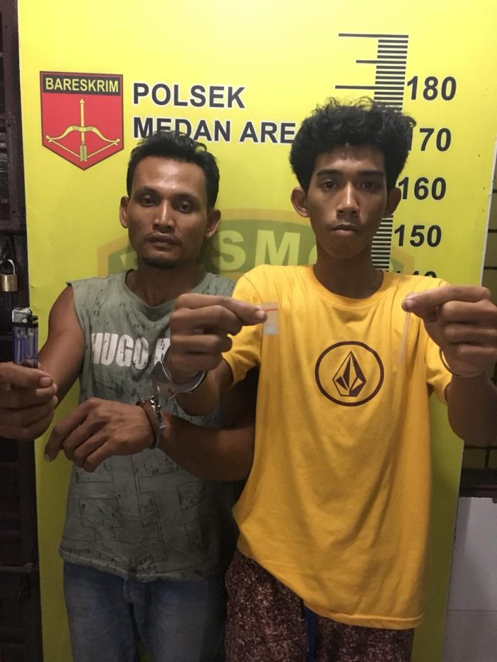 M.Idham Sagala dan M. Bimantara (21) Diamankan di Polsek Medan Area.(f:ist/mistar)