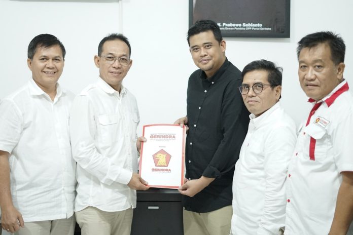 Bobby Nasution resmi mendaftarkan diri ke Partai Gerindra sebagai Bakal Calon Wali Kota Medan 2020-2024, Kamis (16/1). (f:ist/mistar)