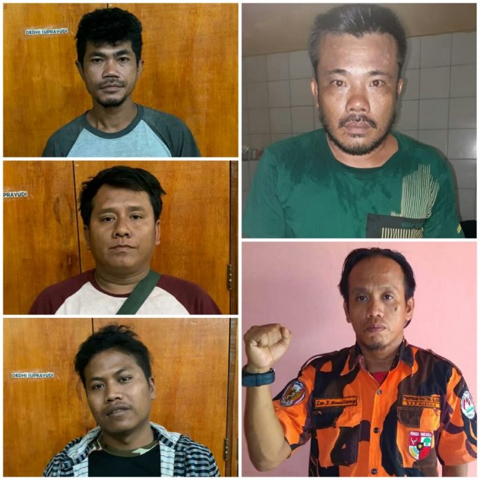 Lima tersangka diamankan di Mapolrestabes Medan.(f:ist.mistar)