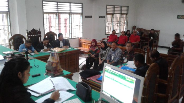 Sidang kasus korupsi dana Bansos Kota Pematangsiantar di pengadilan Tipikor Medan.(f:mistar/amsal)