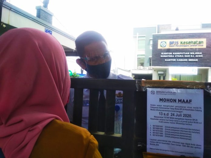 BPJS Kesehatan Cabang Medan mengumumkan penghentian sementara kegiatan layanan administrasi tatap muka langsung