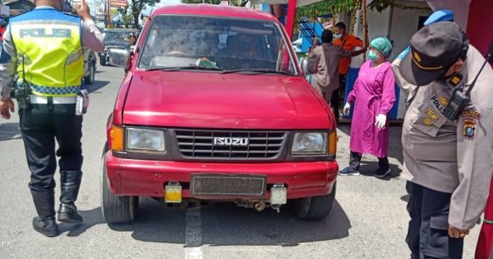 4 Mobil Diperintahkan Putar Balik di Pospam Simpang Dua Siantar
