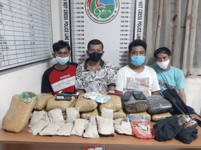 14,5 Kg Ganja Asal Aceh Gagal Beredar di Siantar-Simalungun, Polisi Amankan Empat Pelaku