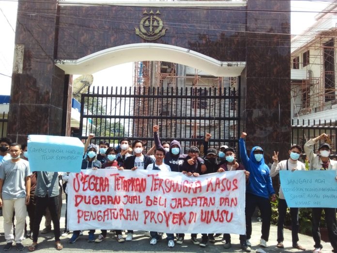 Tuntut Kasus Dugaan Jual Beli Jabatan di UINSU Diusut, Massa Demo Kejatisu