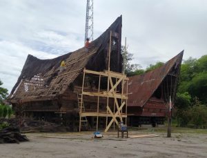 Museum Huta Bolon Simanindo melakukan Renovasi untuk memperbaharui inventaris Rumah Batak dan Museum.  (Sumber:Arsip Museum Huta Bolon Simanindo)