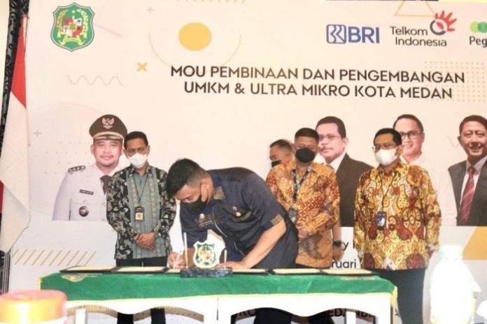 Teken MoU dengan BRI serta PT Pegadaian dan PNM, Bobby Nasution: Bantu UMKM Istri Nelayan