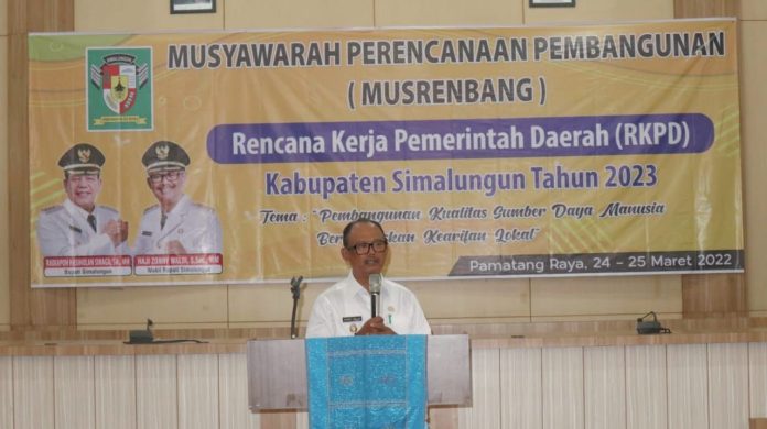 Wakil Bupati Simalungun Buka Musrenbang RKPD Tahun 2023