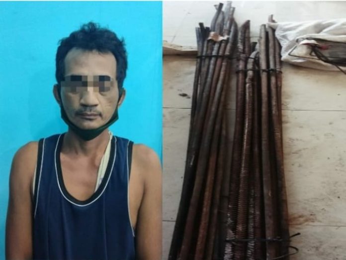 Polisi Amankan Pelaku Pencurian di Tebing Tinggi, 26 Batang Besi Beton Disita