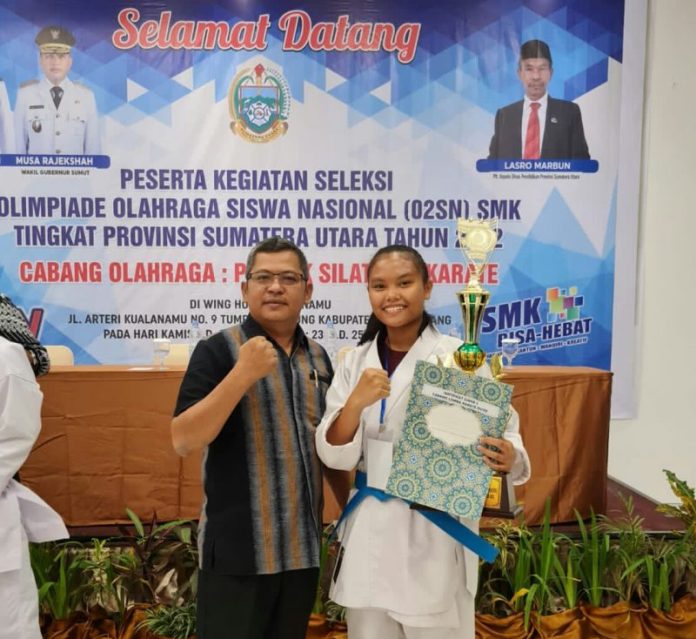 Cristine Sinaga, Siswi SMKN 1 Siantar Juara 2 Cabang Karate Ajang O2SN Tingkat Provinsi