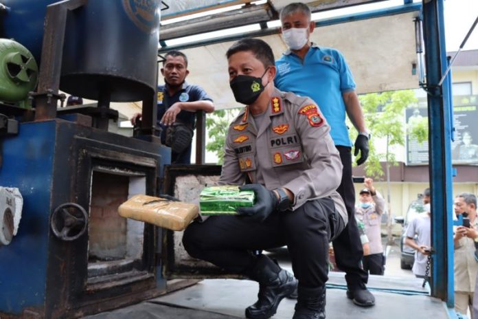 Polrestabes Medan Musnahkan Narkoba Senilai Rp30 Miliar