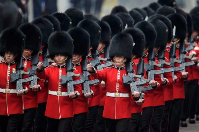 Topi Pasukan Kerajaan Inggris Tinggi dan Berbulu