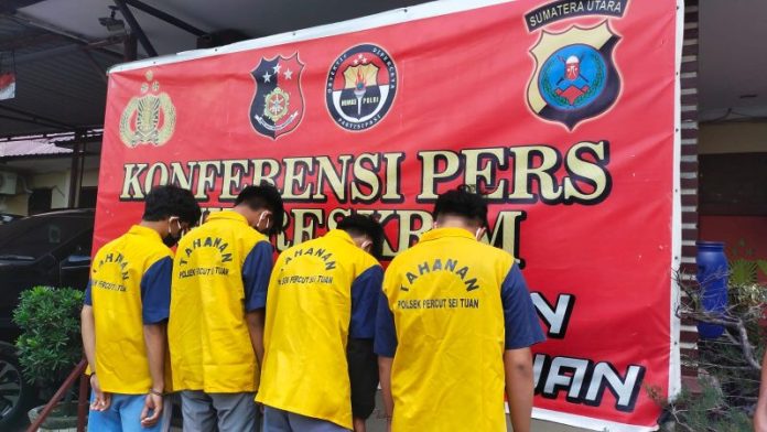 Empat Anggota Gemot Pramet Terlibat Pencurian Sepeda Motor di Jalan Williem Iskandar Ditangkap