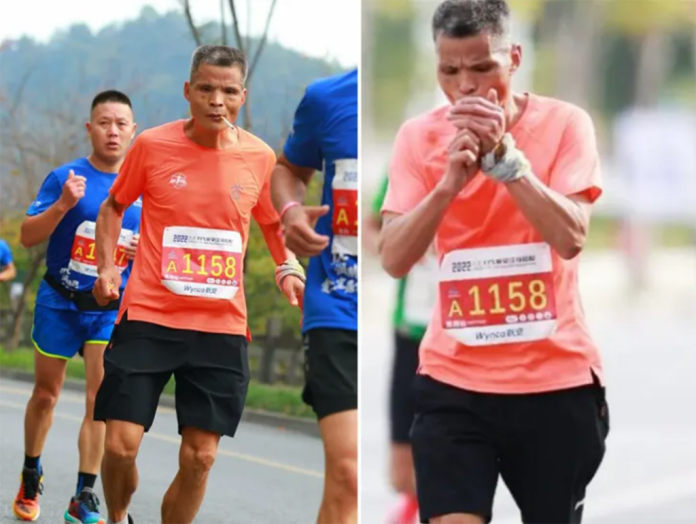 Viral! Pria China Lari Maraton Sambil Terus Merokok Sepanjang 42 Km
