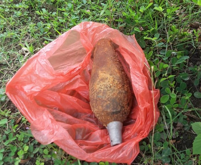 Gegana Musnahkan Mortir yang Ditemukan Warga di Jalan Ringroad Siantar