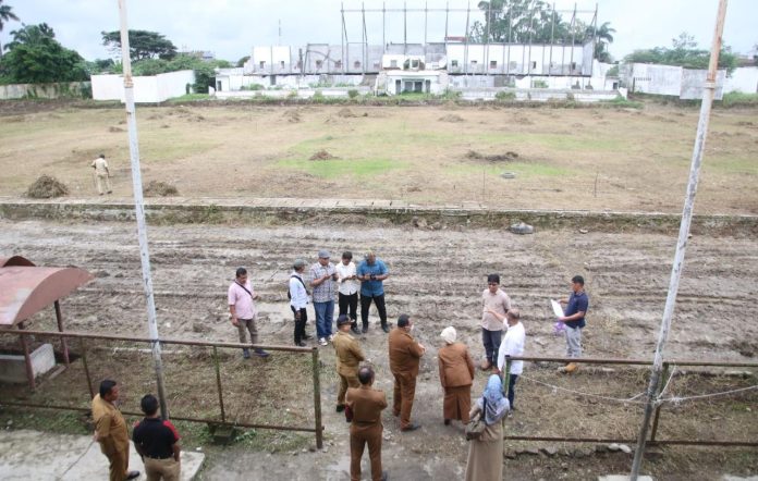 Wali Kota Siantar Tinjau Progres Revitalisasi Stadion Sangnaualuh