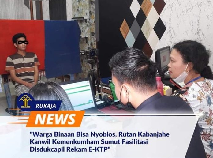 Jelang Pemilu, Disdukcapil Fasilitasi Warga Binaan Rutan Kabanjahe Rekam e-KTP