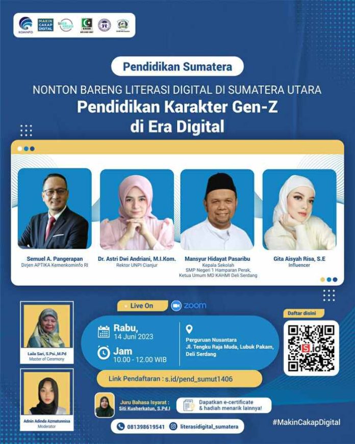 Warga diajak nobar Literasi Digital di Perguruan Nusantara Lubuk Pakam (f:ist/mistar)