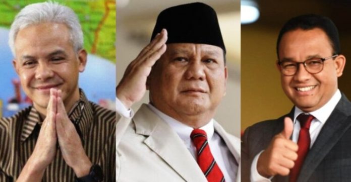 Ganjar Pranowo, Prabowo Subianto dan Anies Baswedan