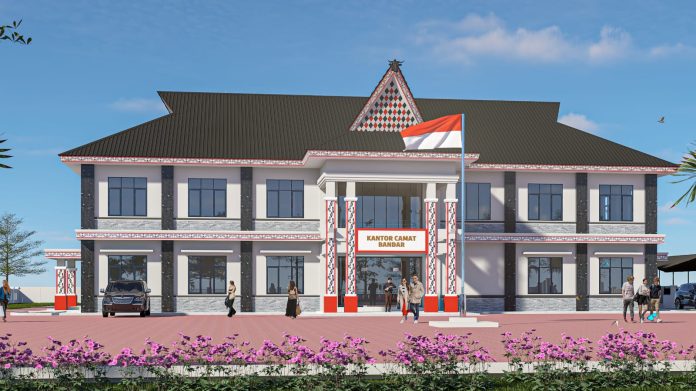 Gambar desain kantor Kecamatan Bandar (f:ist/mistar)
