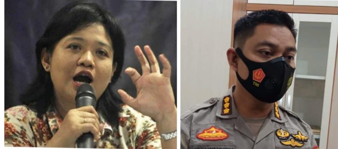 Kabid Humas Polda Sumut Kombes Pol Hadi Wahyudi dan Komisioner Kompolnas Poengky Indarty