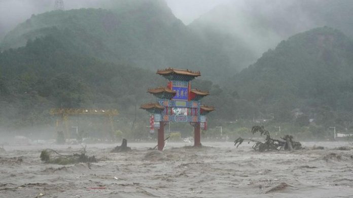 Kondisi banjir hebat di China.