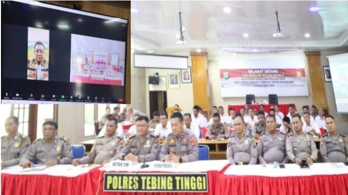 Polres Tebing Tinggi Ikuti Supervisi dan Penyuluhan UU Pemilu secara Virtual