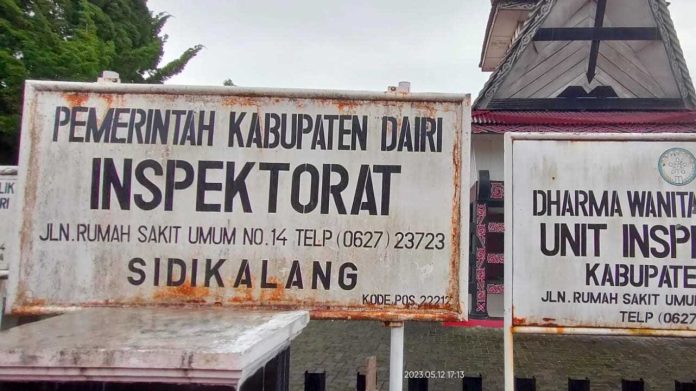 Kantor Inspektorat Dairi di Jalan RSU Sidikalang, Kabupaten Dairi.