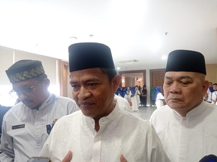 Pj Gubernur Sumut, Hassanudin saat diwawancarai