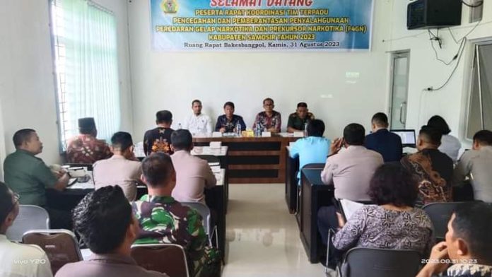 Rapat koordinasi tim terpadu P4GN tingkat Kabupaten Samosir.